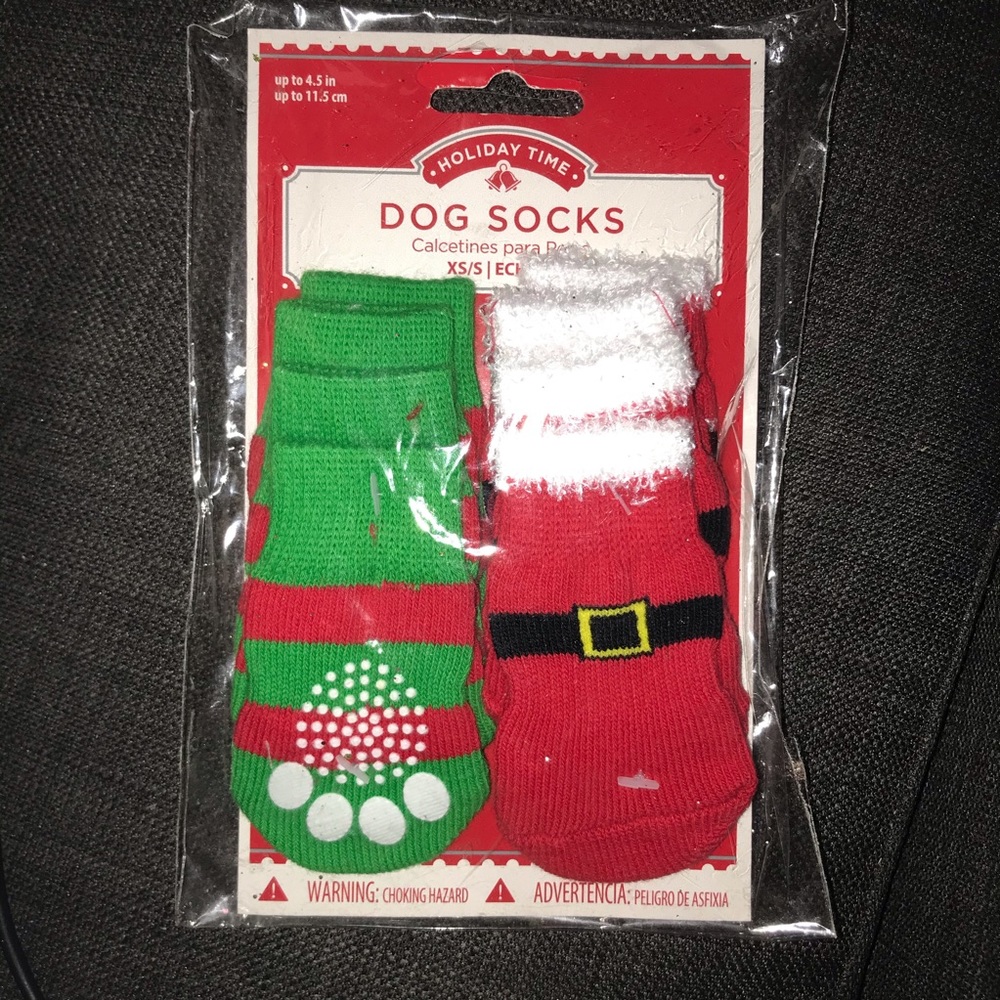 Christmas Dog Socks two sets sz XS/S